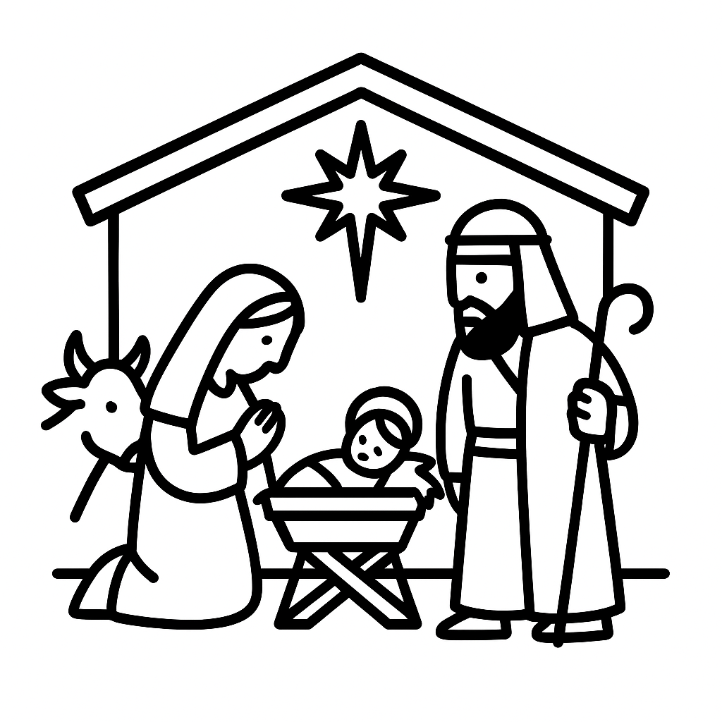 The Nativity Coloring Page