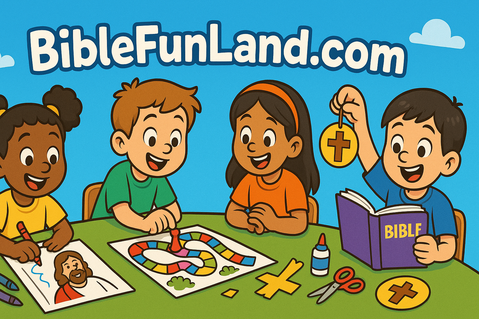 Children enjoying Bible activities and games